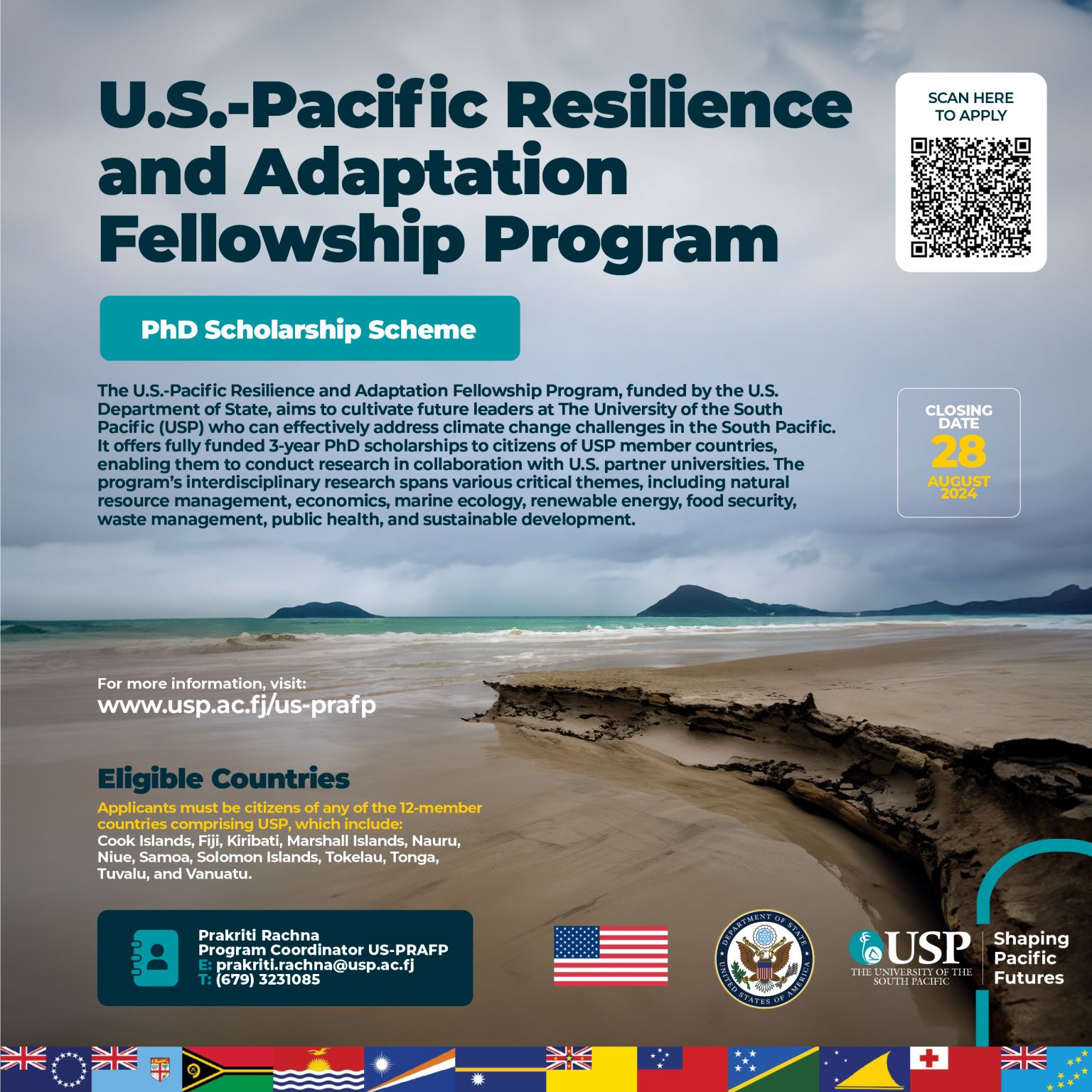 Funded PhD Opportunity: U.S.-Pacific Resilience and Adaptation Fellowship Program 2024